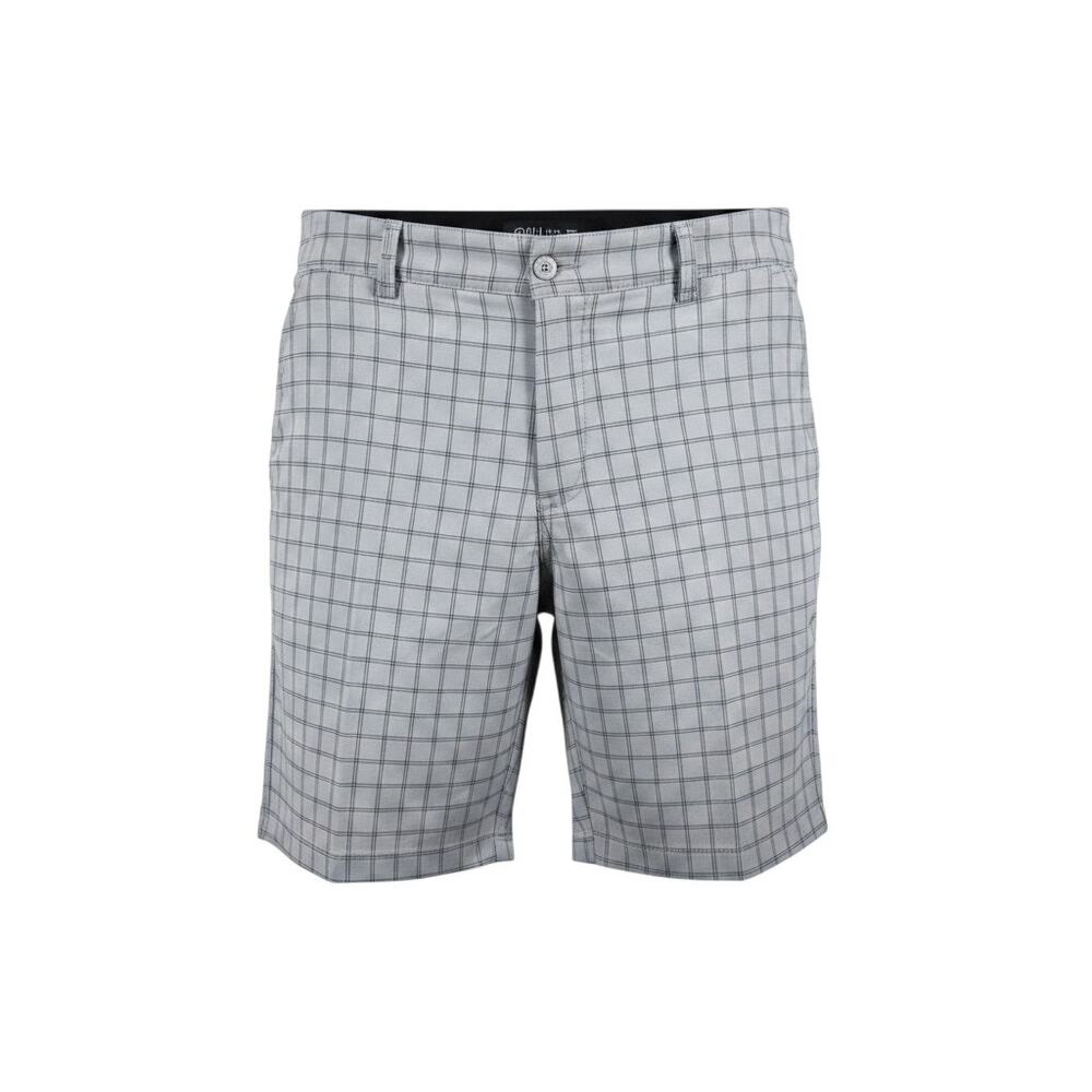 Nike Dri-Fit Golf Shorts Mens 38 Gray Plaid Flat Front Performance